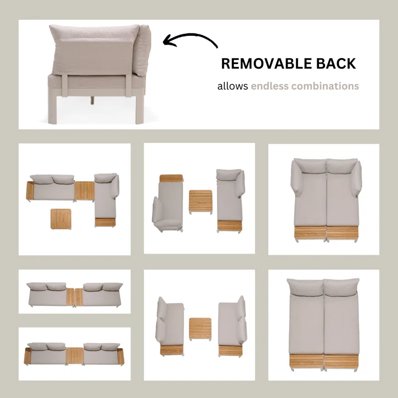 Brix 3 Pieces of FSC Teak Outdoor Seating Set