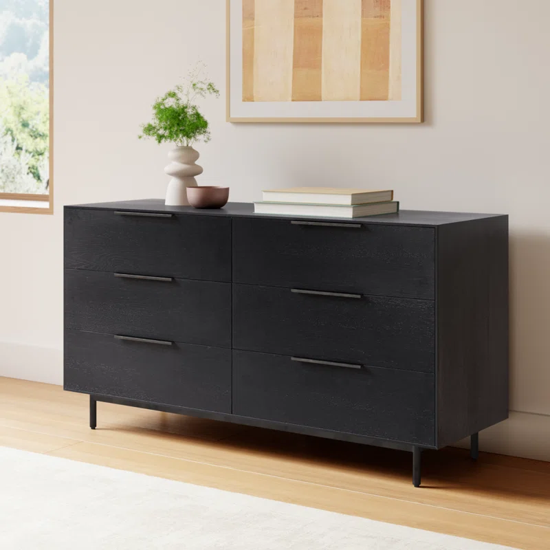 Ellis 6-Drawer Dresser Black