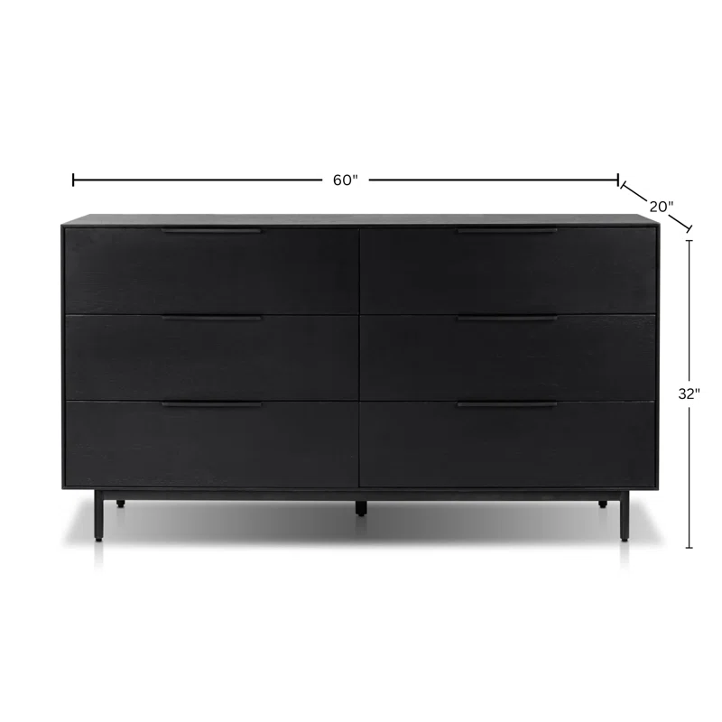Ellis 6-Drawer Dresser Black