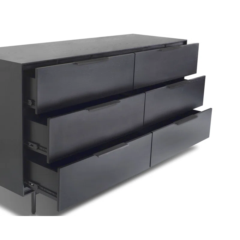Ellis 6-Drawer Dresser Black