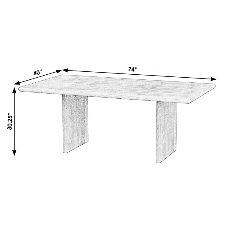Soleil 74" Dining Table Black