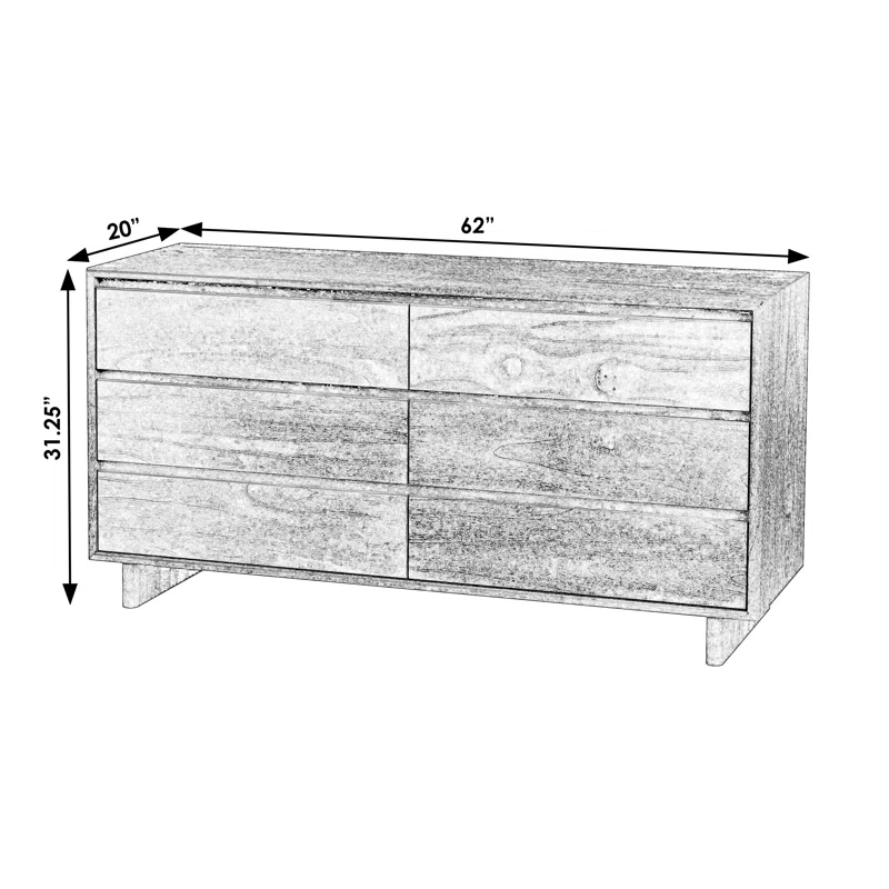 Soleil 6 - Drawer Dresser Natural
