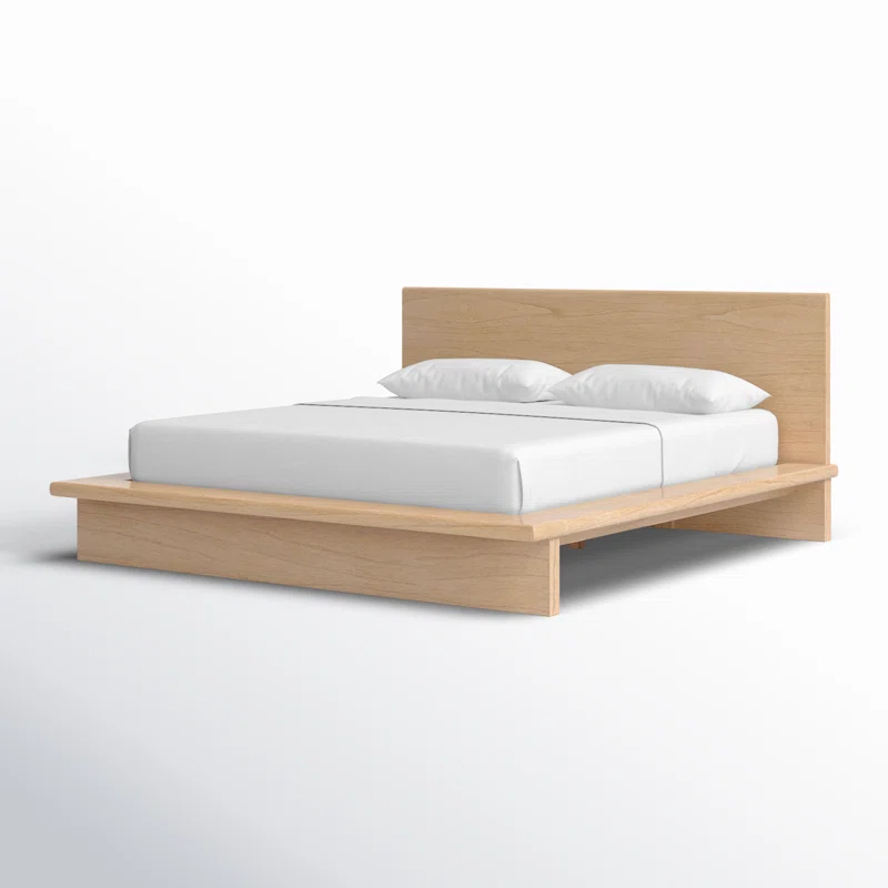Soleil Wood Platform Bed King,Light Brown