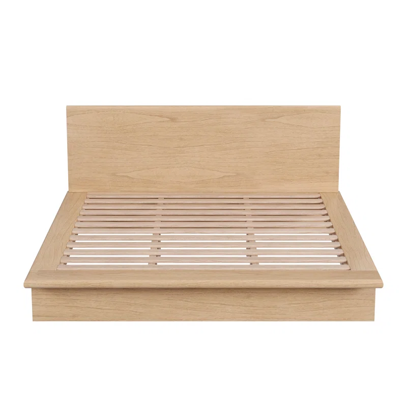 Soleil Wood Platform Bed King,Light Brown