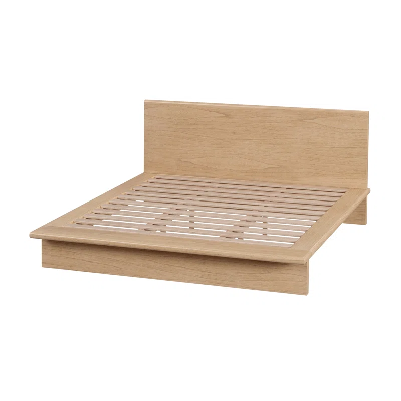 Soleil Wood Platform Bed King,Light Brown