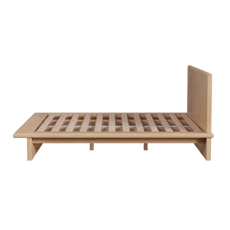 Soleil Wood Platform Bed King,Light Brown