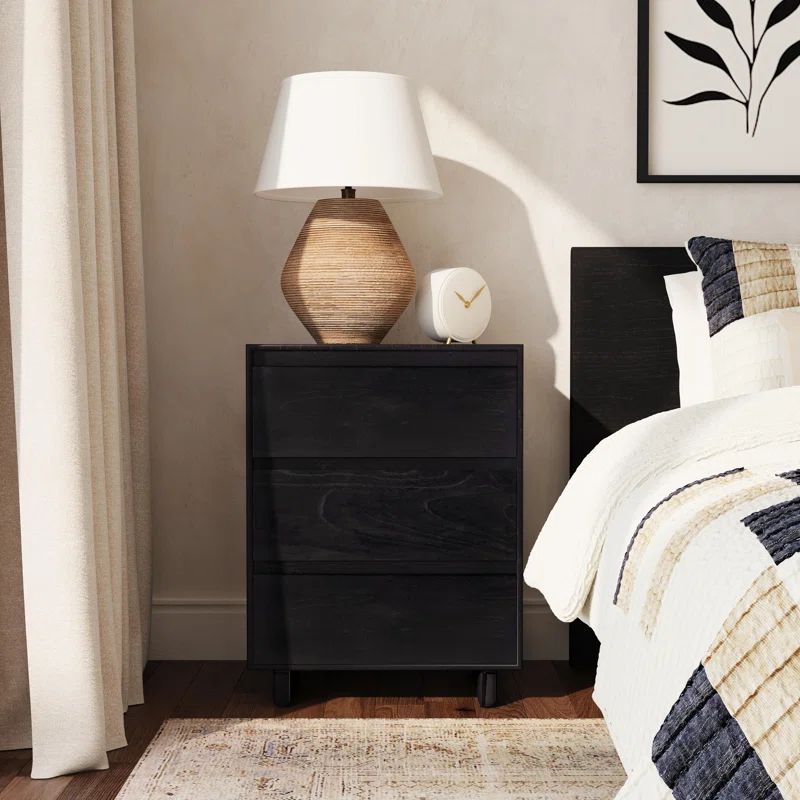 Soleil 3 - Drawer Nightstand Black